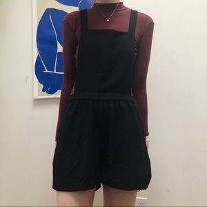 Lightweight Black Pinafore Romper